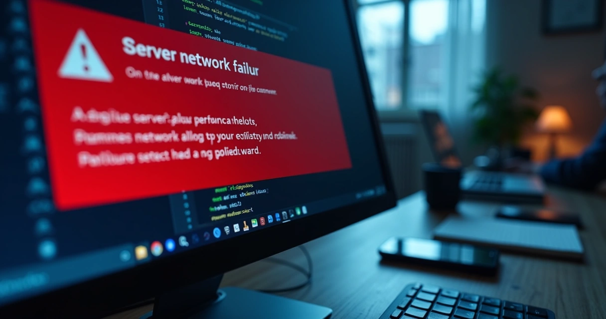 Alerta de monitoramento TI em tela de computador 