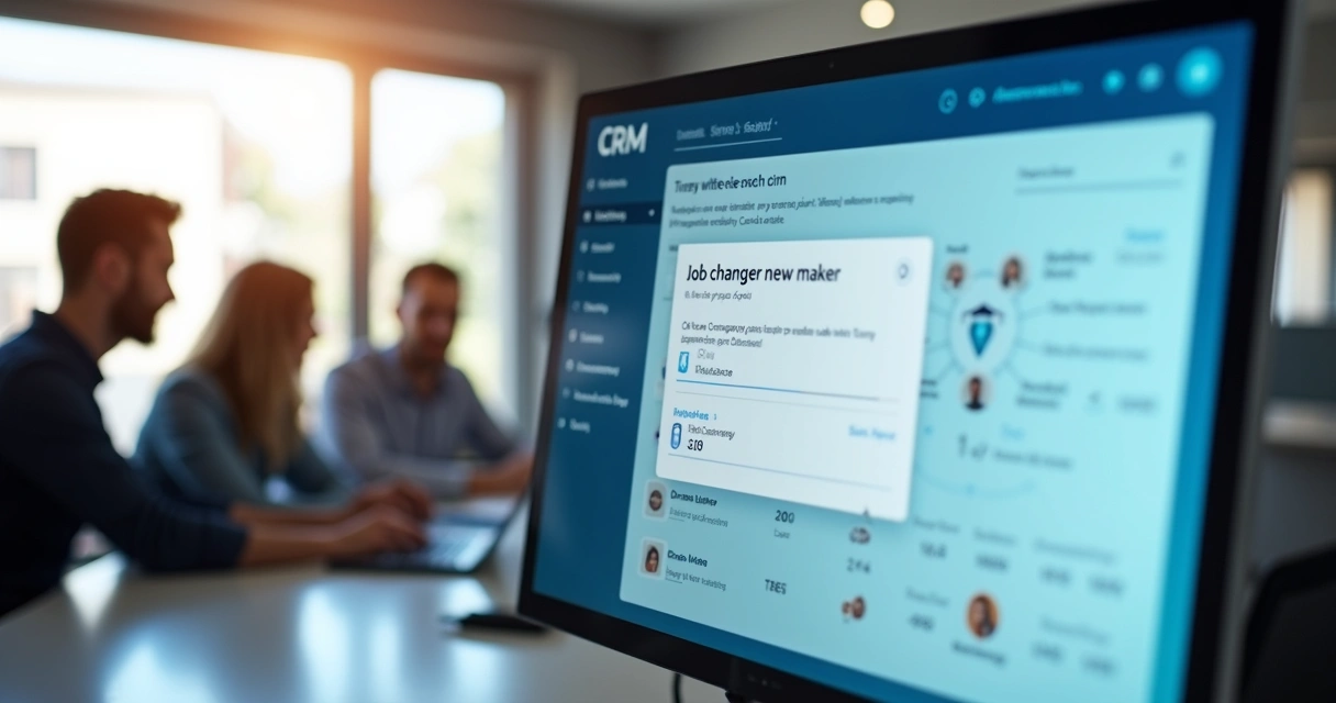 Notificação de mudança de emprego de decisor-chave para equipe de vendas 
