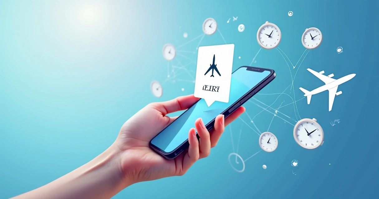 Notificação de alerta de preços de passagem aérea no smartphone 