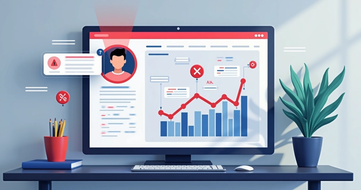 Sistema apontando alerta de risco no perfil de influenciador 