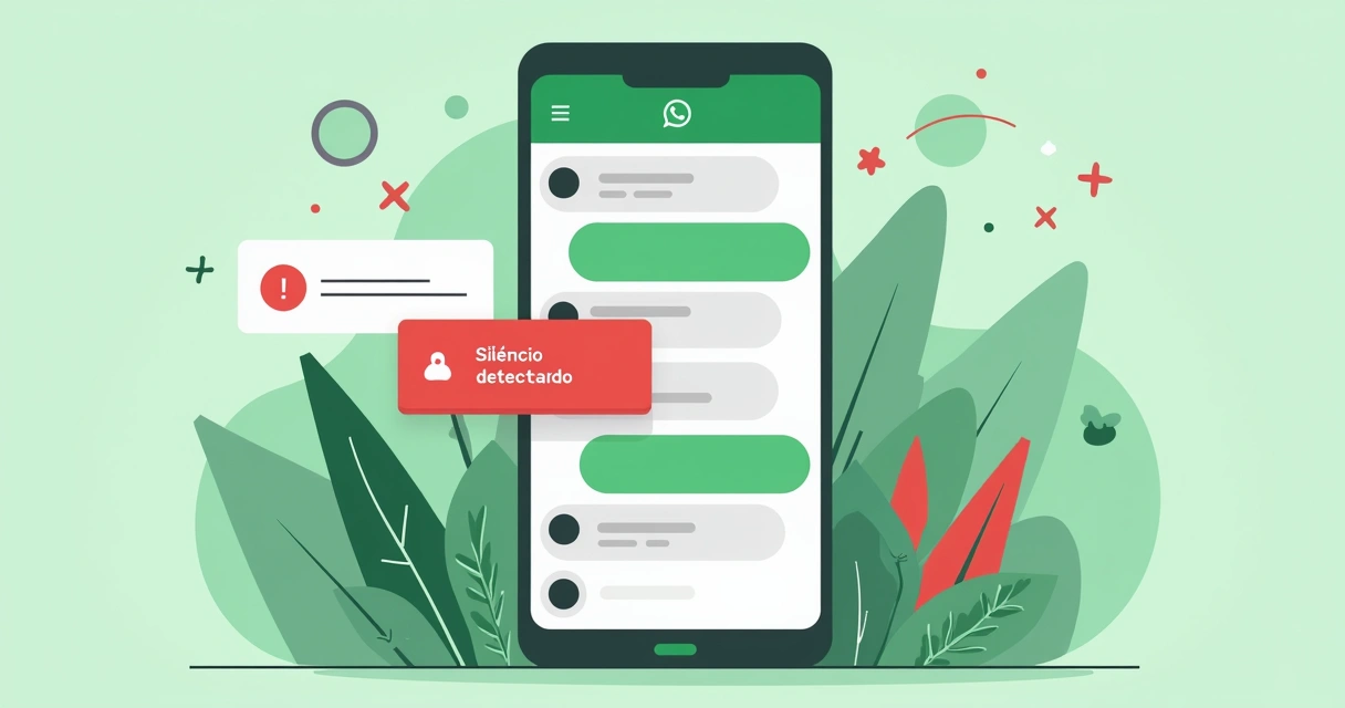 Notificação de alerta de silêncio em painel de grupo do WhatsApp 