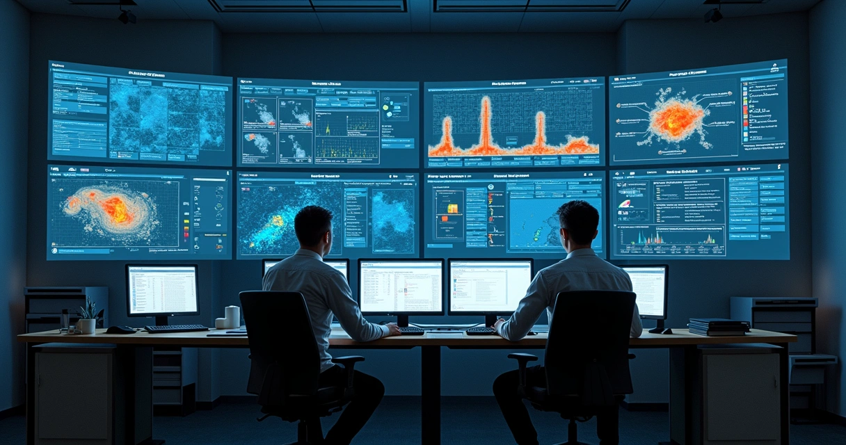 Painel de monitoramento exibindo alertas em sensores de temperatura e umidade