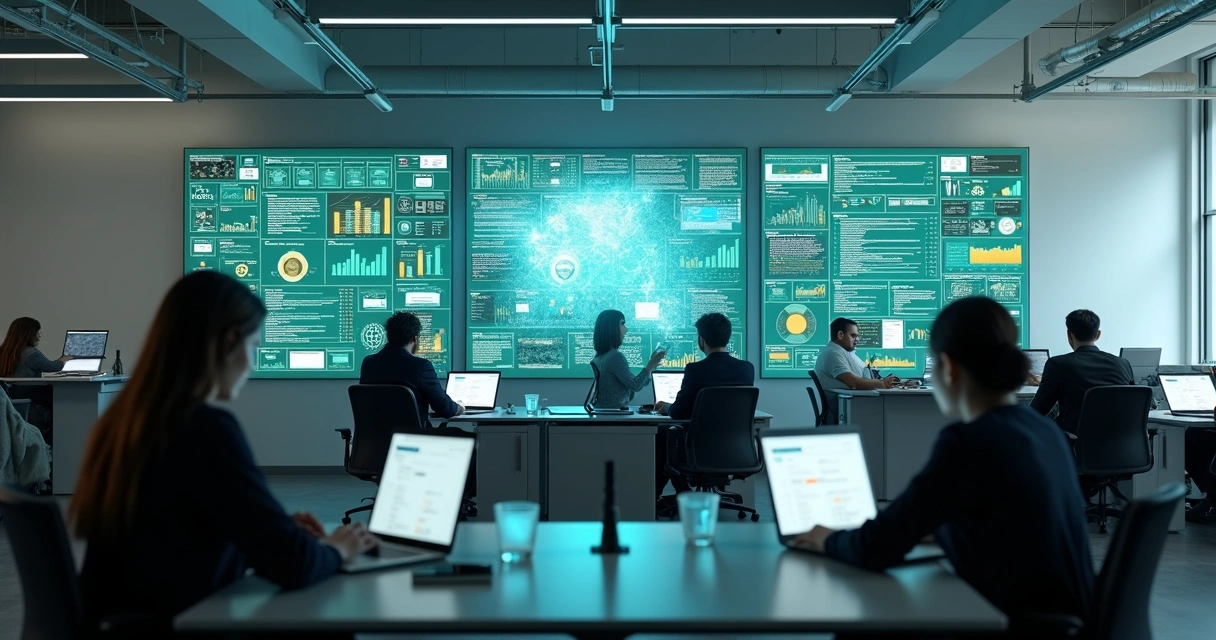 Painel digital enviando alertas de oportunidades para profissionais 