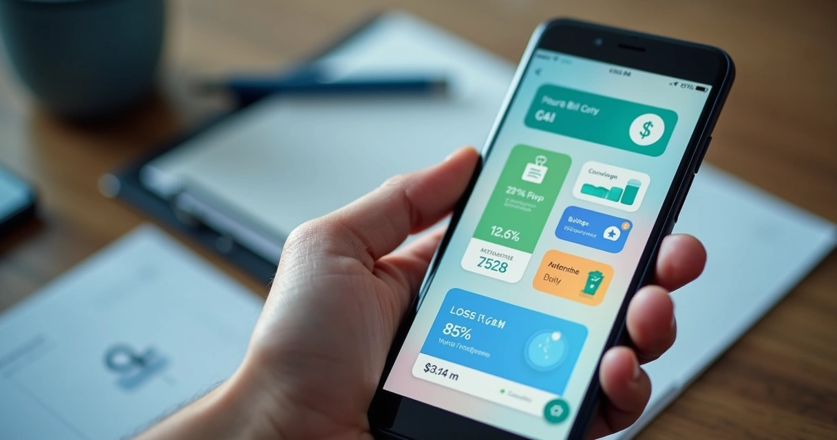 Notificações de aplicativos de finanças no smartphone