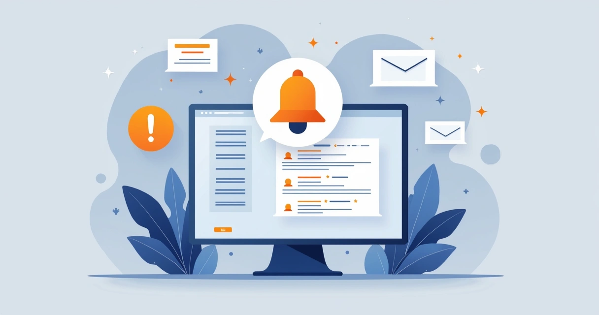 Tela de alertas automáticos em projeto digital