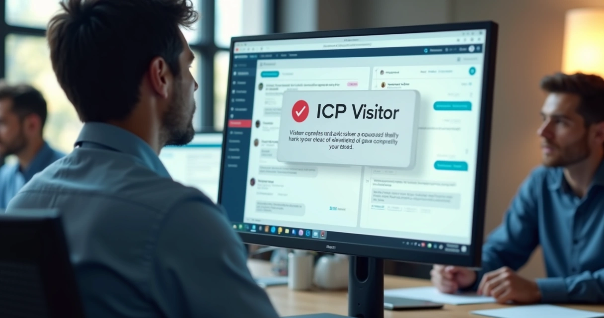 Alerta em tela de computador sobre visitante importante em página de preços 