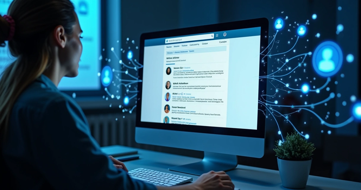 Algoritmo do LinkedIn destacando perfis em uma busca realizada na plataforma