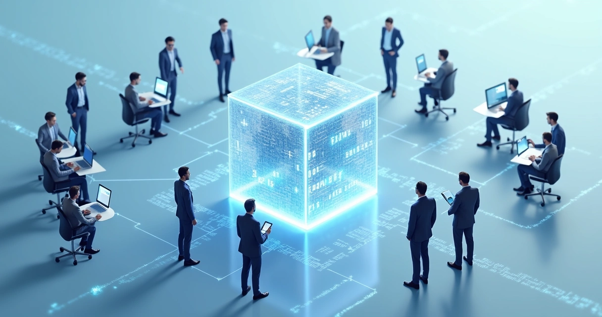 Ilustração de algoritmos justos conectando empresas