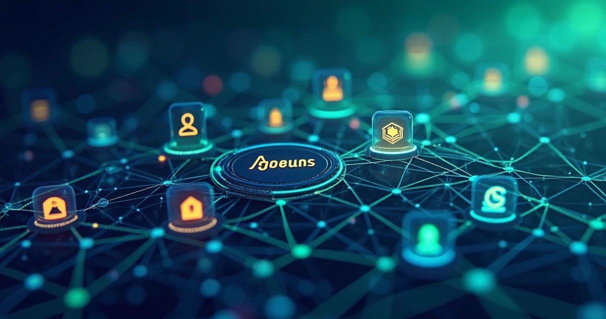 Ilustração de algoritmos de redes sociais interagindo com imagens de marcas 