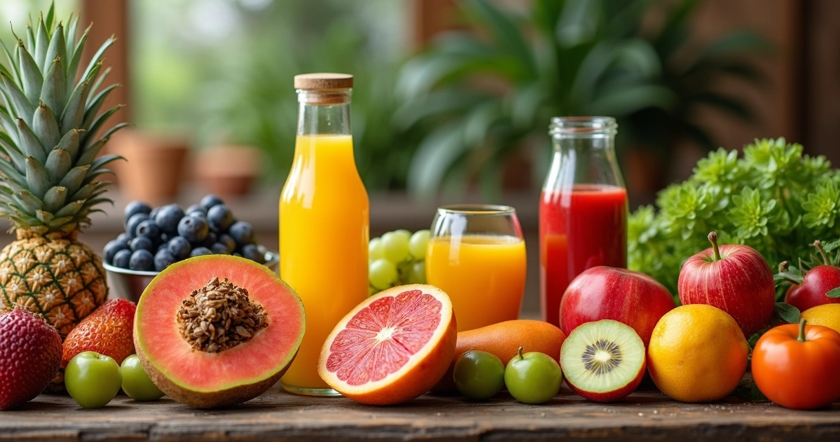 mulher com pele bonita comendo frutas