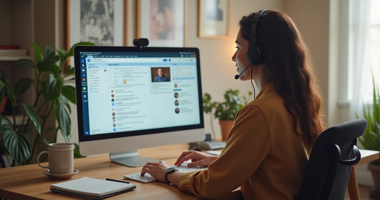 Gestor e equipe remota em alinhamento online