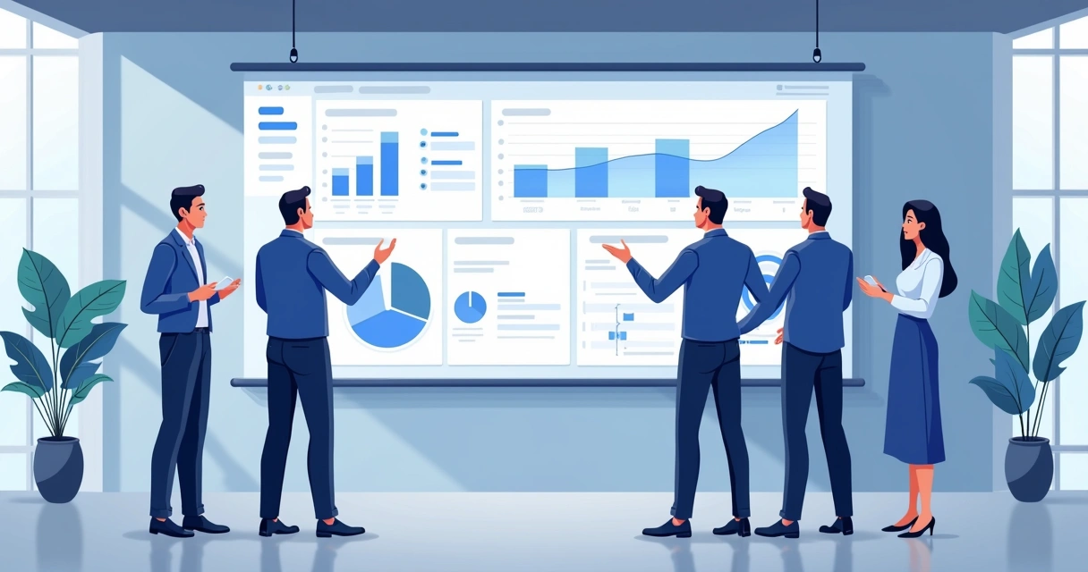 Times de marketing e vendas alinhados, olhando um painel de oportunidades digitais 