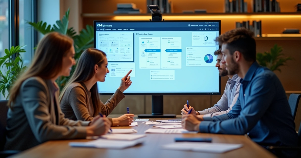 Reunião de marketing e vendas alinhando estratégia de ABM 