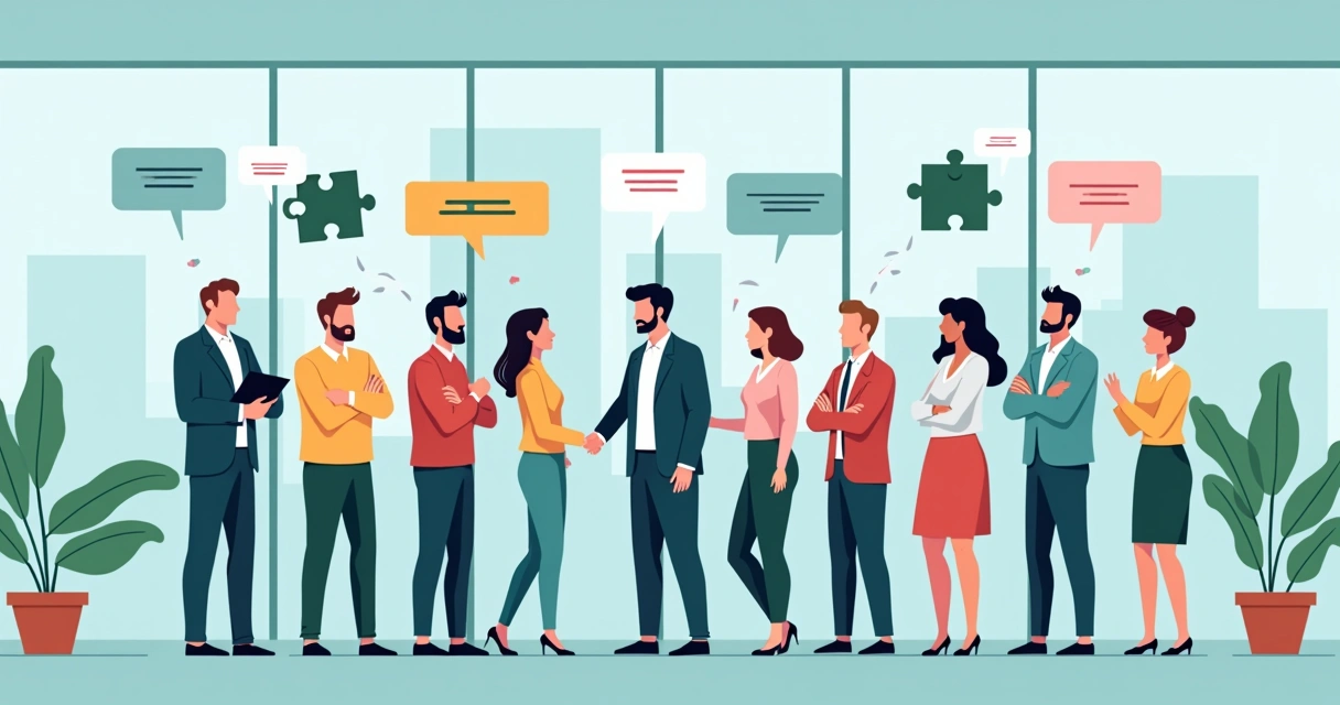 Equipe reunida representando diversidade e valores em ambiente corporativo