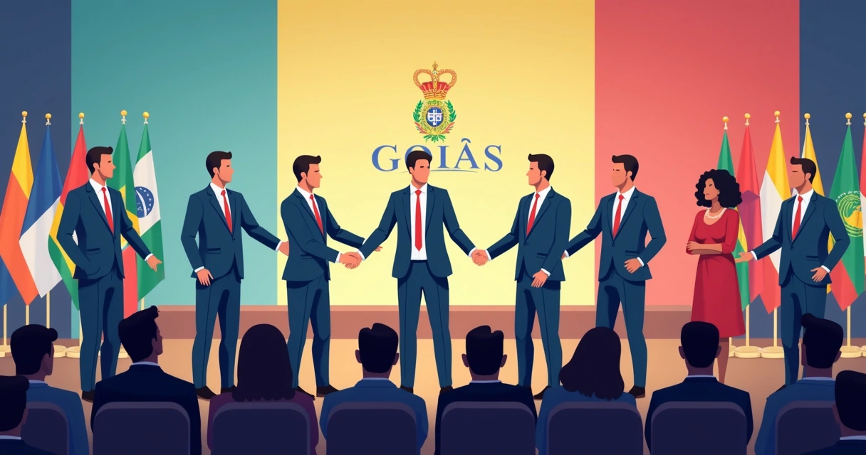 Governador cumprimentando prefeitos em evento público