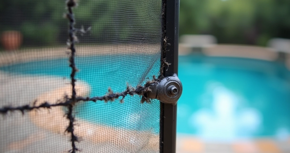 Torn screen and dented aluminum from wrong pressure washing 