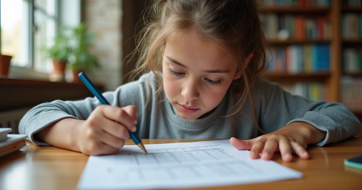 Estudante concentrado preenchendo cartão de respostas do ENEM. 