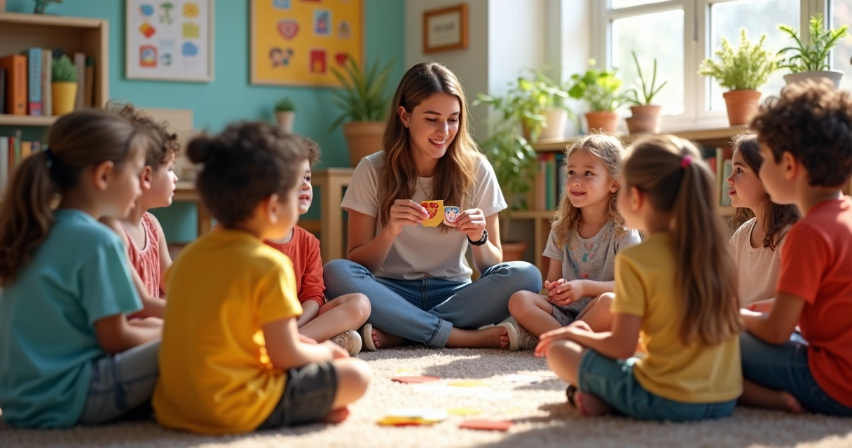 Alunos sentados em círculo compartilhando emoções 