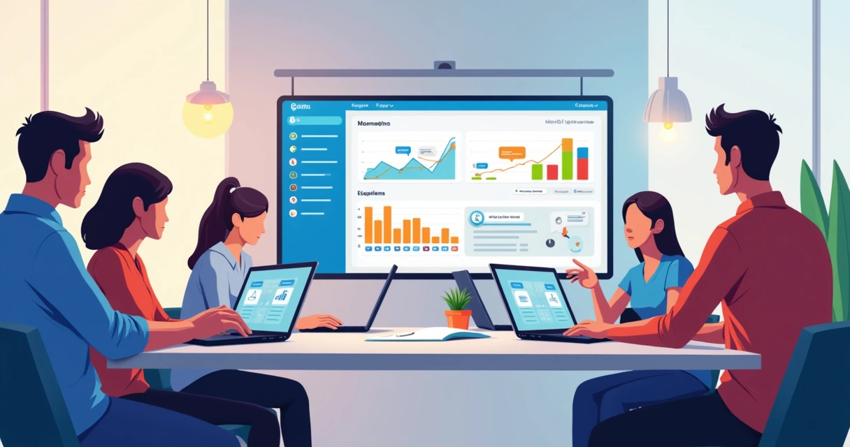Grupo de alunos interagindo em plataforma digital 
