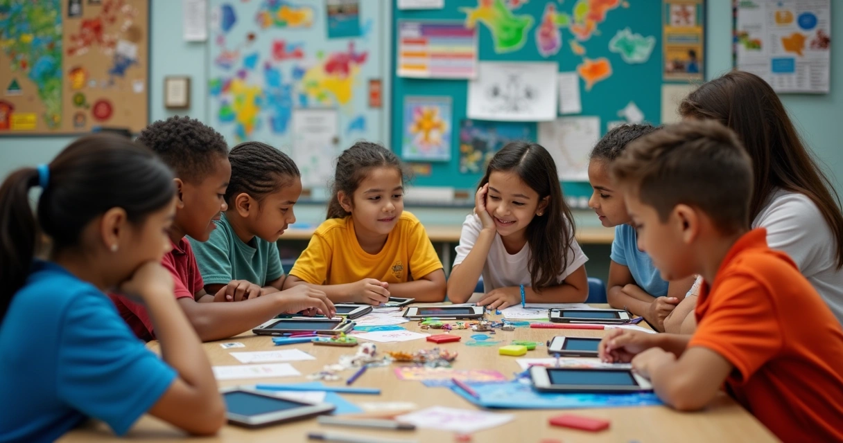 Alunos participando de projeto interdisciplinar