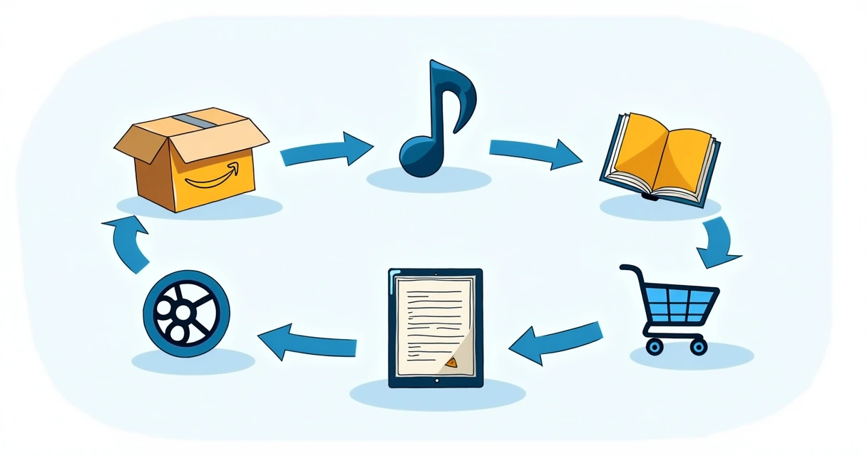 Símbolos representativos dos benefícios do programa Prime interligados 