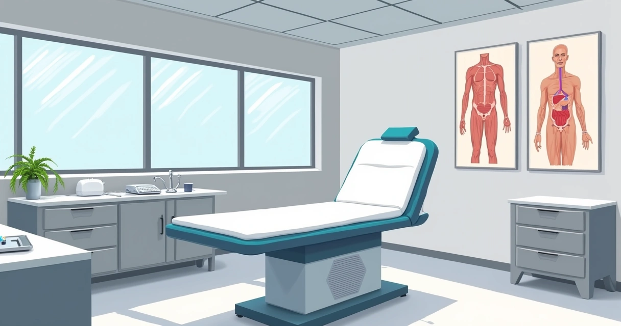 Consultório moderno de urologia pronto para preenchimento peniano 