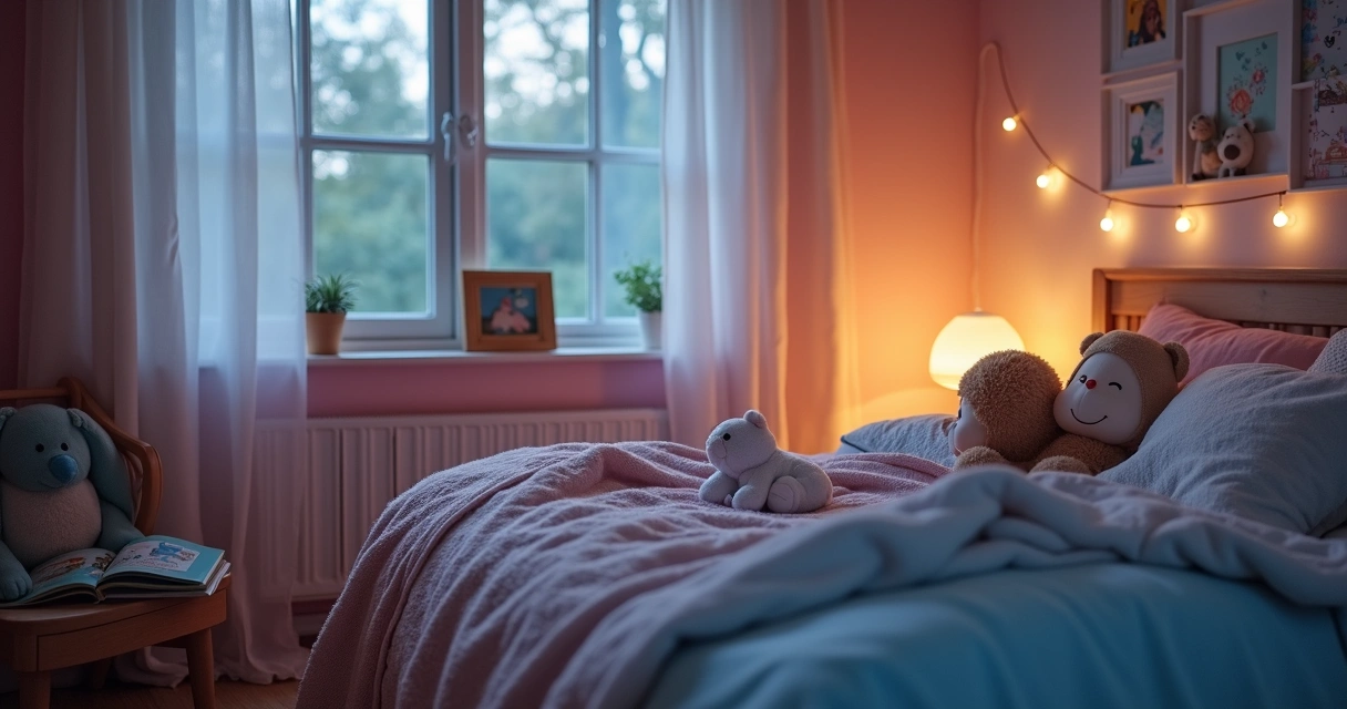 Ambiente confortável para sono infantil à noite 