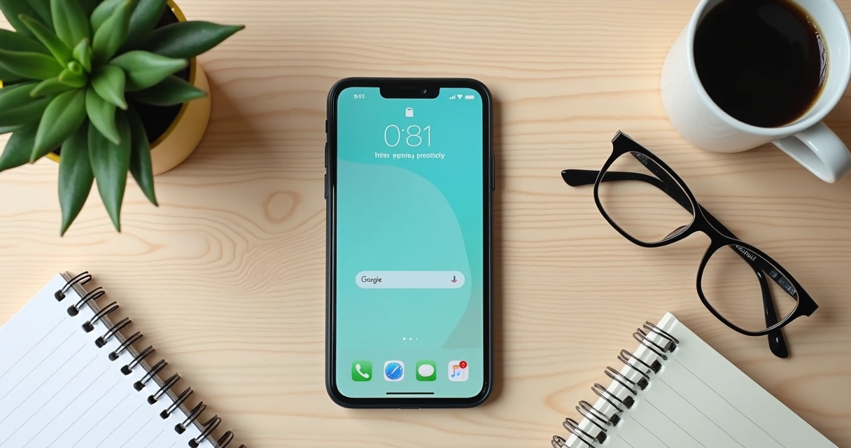 Tela de celular organizada com poucos aplicativos