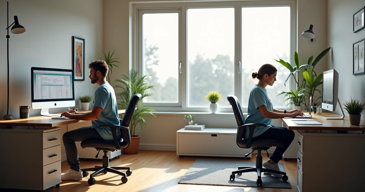 Profissional digital e da saúde seguindo normas de segurança no trabalho remoto 
