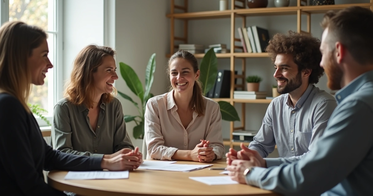 Grupo de pessoas em ambiente colaborativo e respeitoso 
