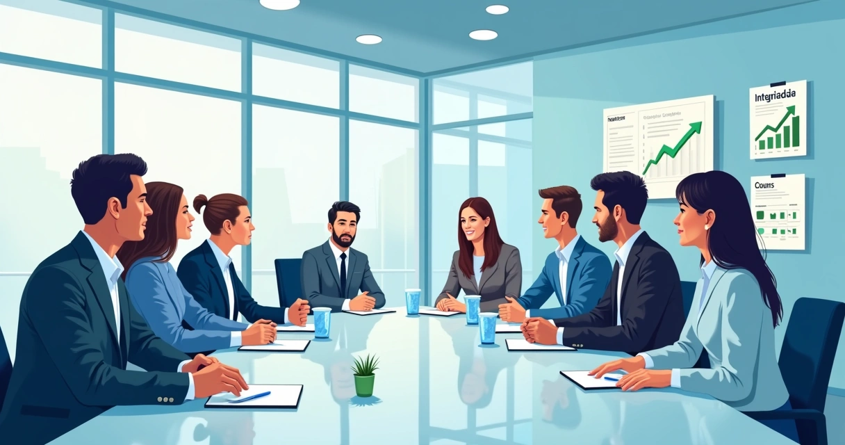 Colaboradores reunidos em ambiente de trabalho, atentos à cultura ética 