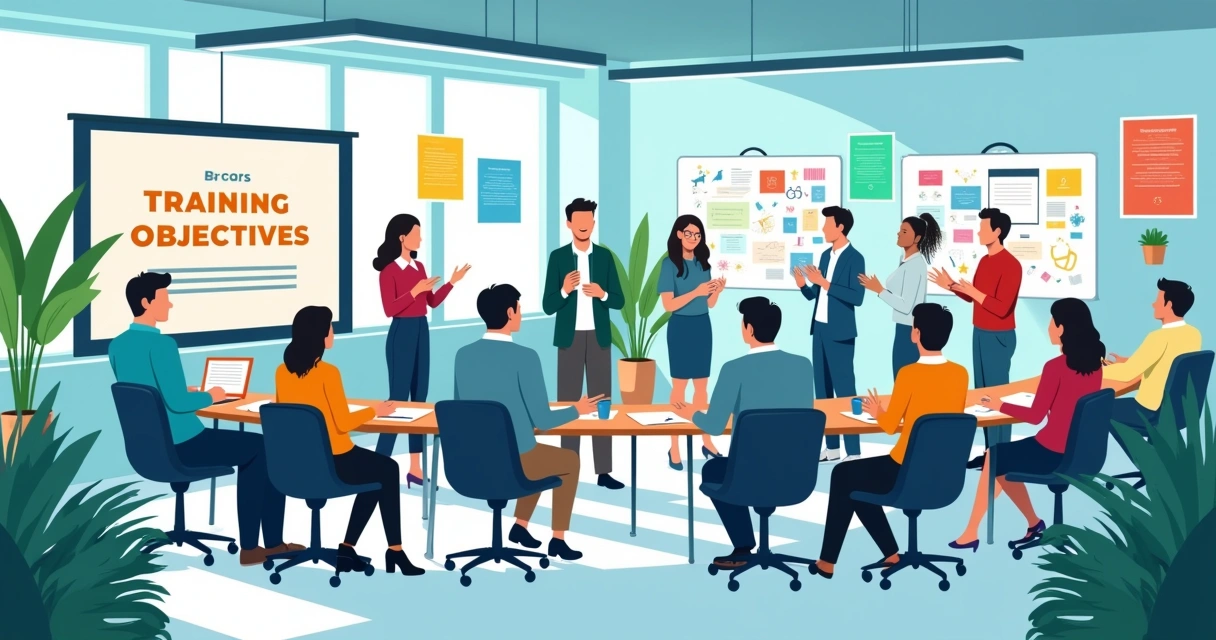 Ambiente acolhedor de treinamento com colaboradores engaged em diversas atividades de aprendizado.