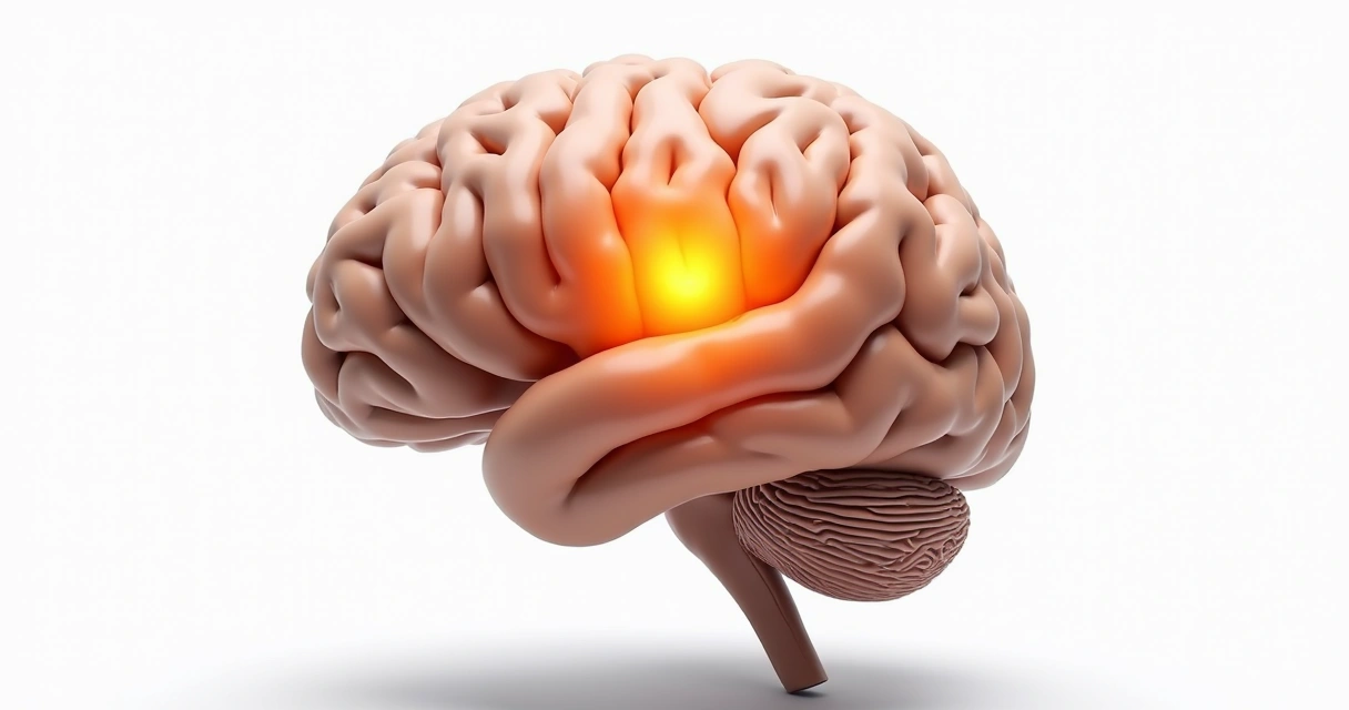Ilustração da amígdala cerebral no cérebro humano 