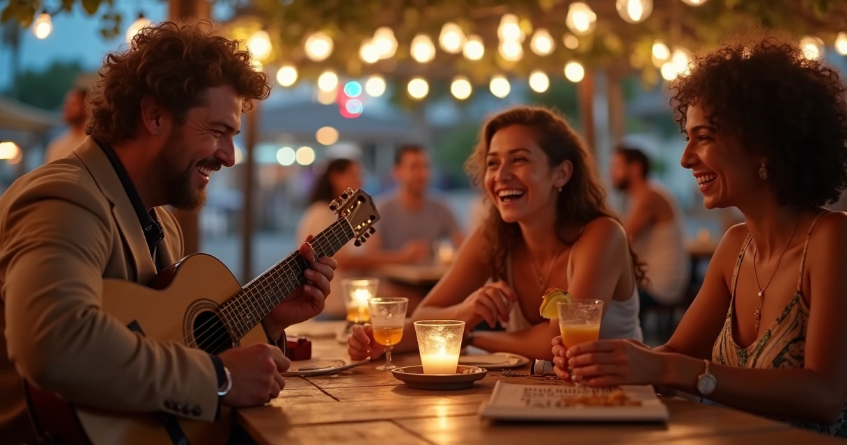 Grupo de amigos curtindo noite cultural em Ilhéus 