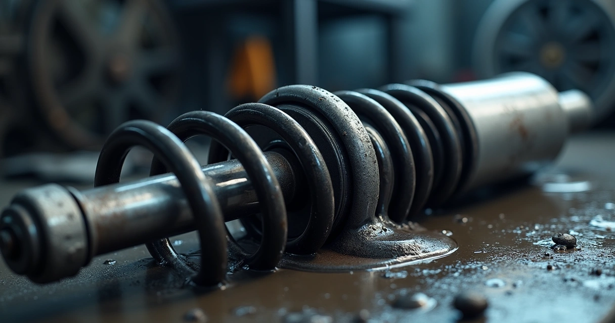 Vazamento de fluido em amortecedor automotivo 