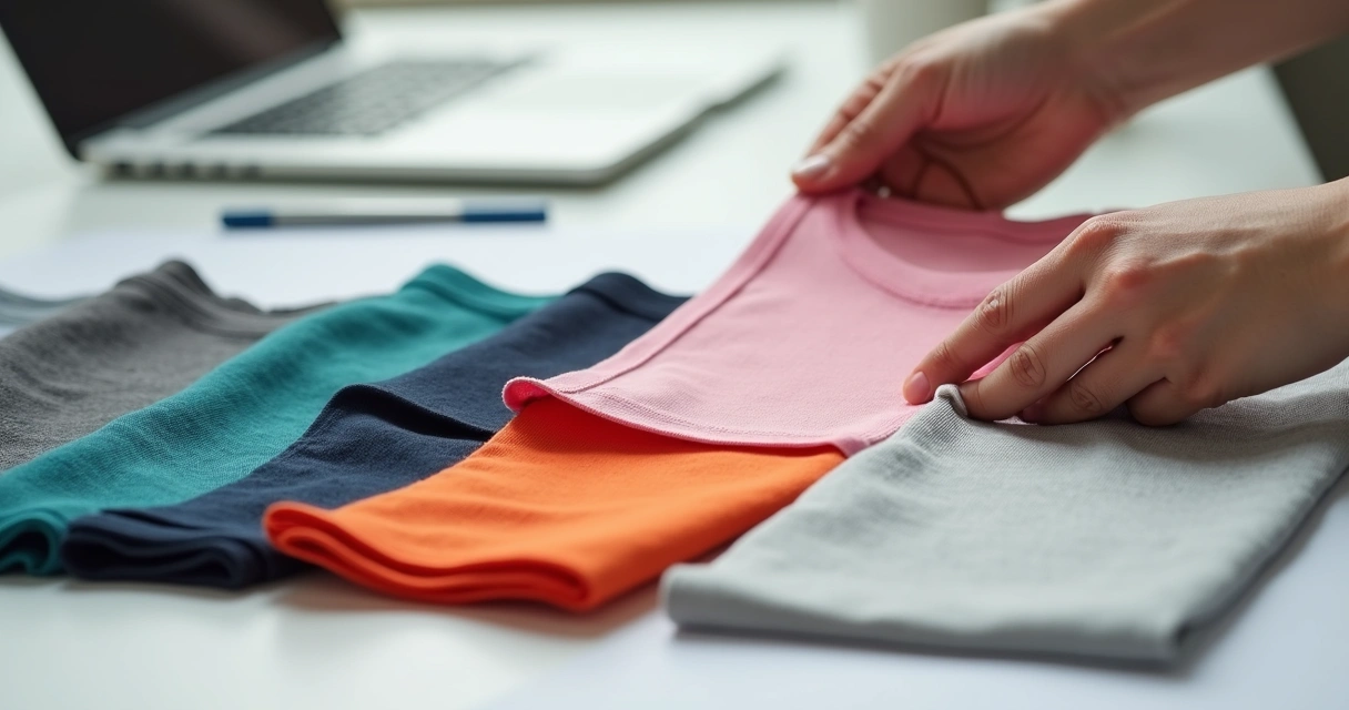 Amostras de tecidos diversos para camisetas