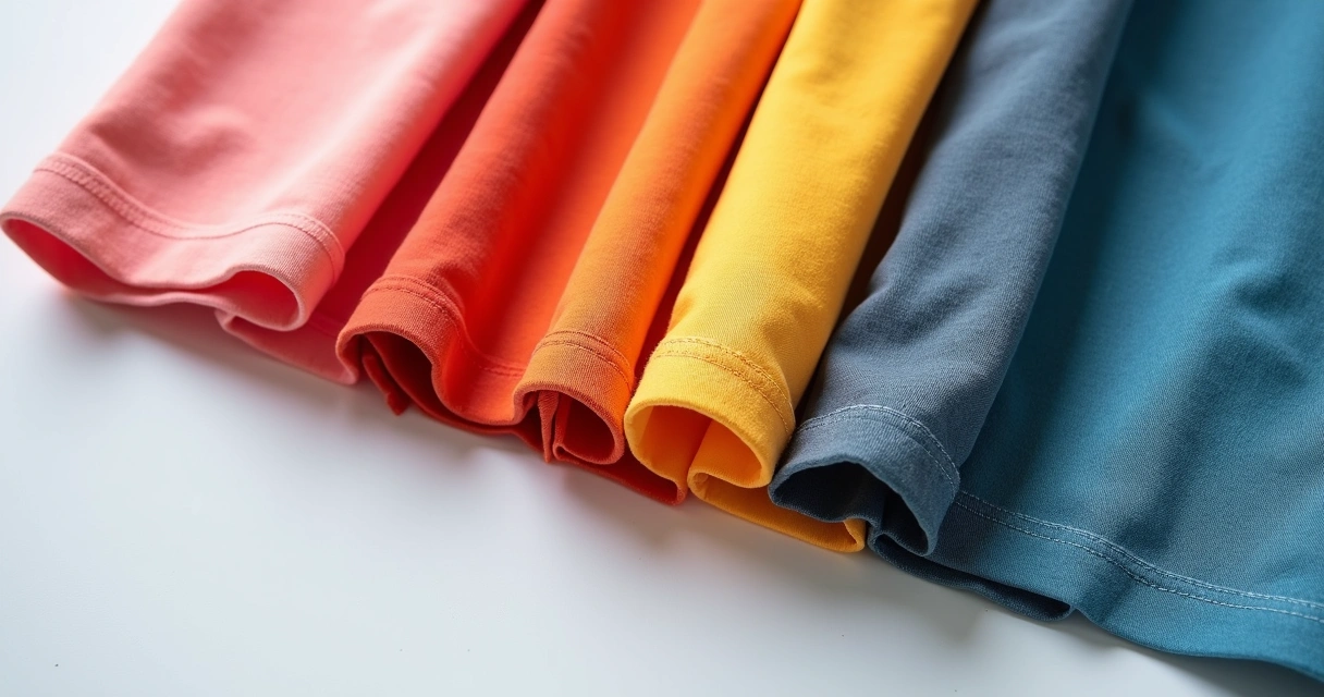 Amostras de tecidos de camiseta personalizados em diferentes cores e texturas 