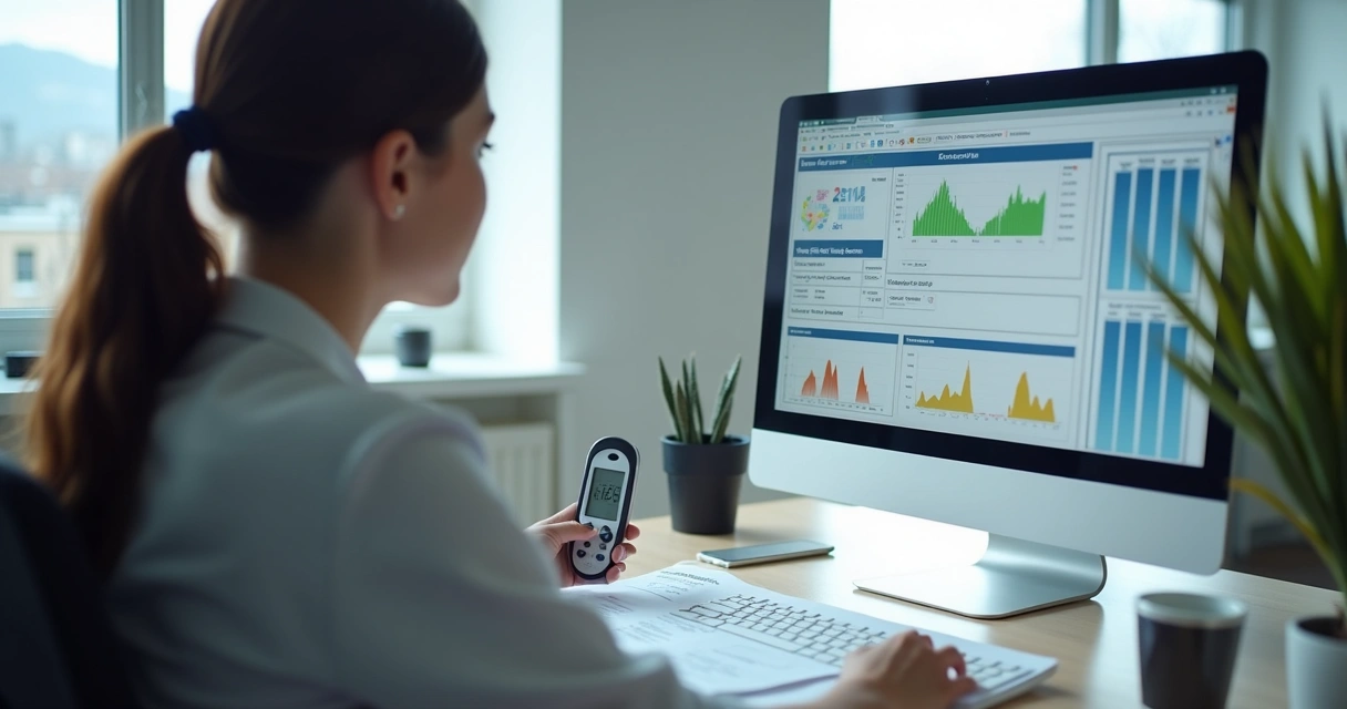 Person analyzing cold chain report on computer 