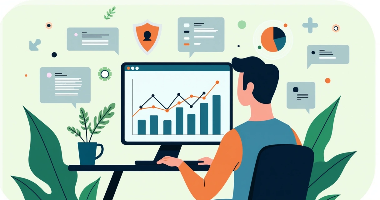 Pessoa analisando dados de brand safety em gráfico digital 