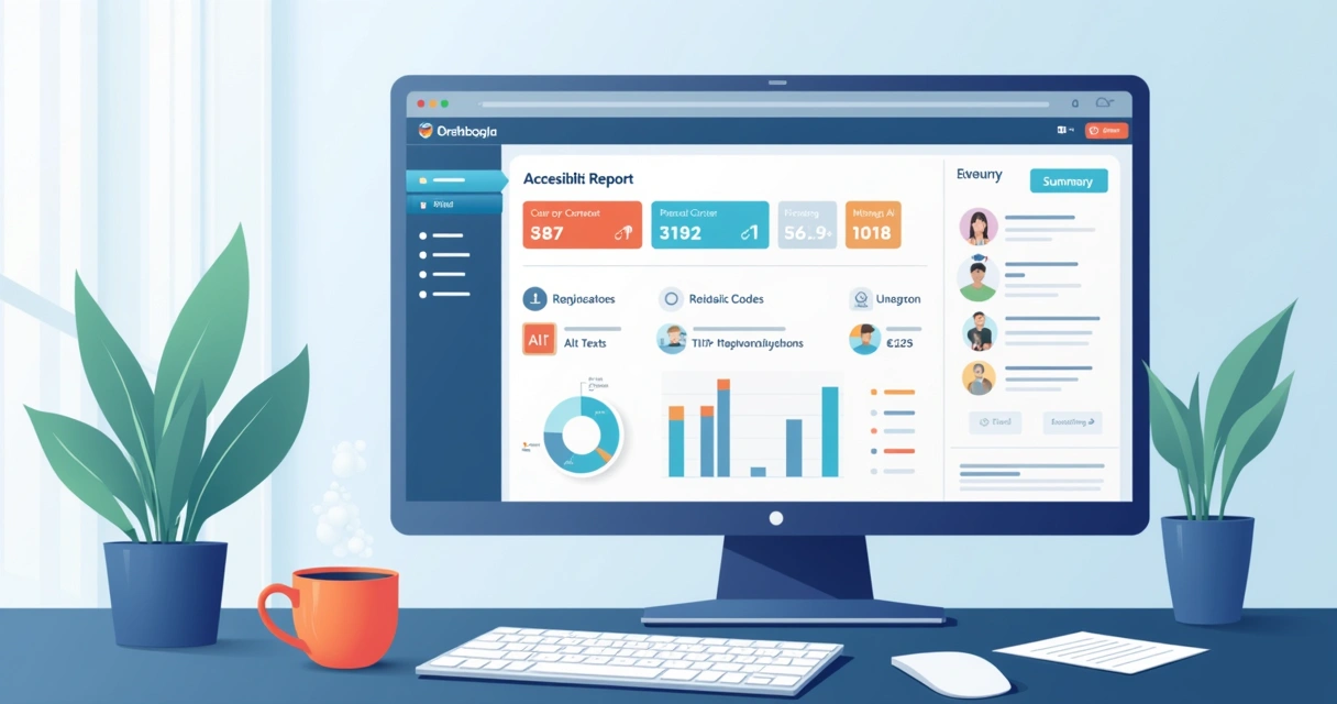 Tela de um site com relatórios de acessibilidade em destaque