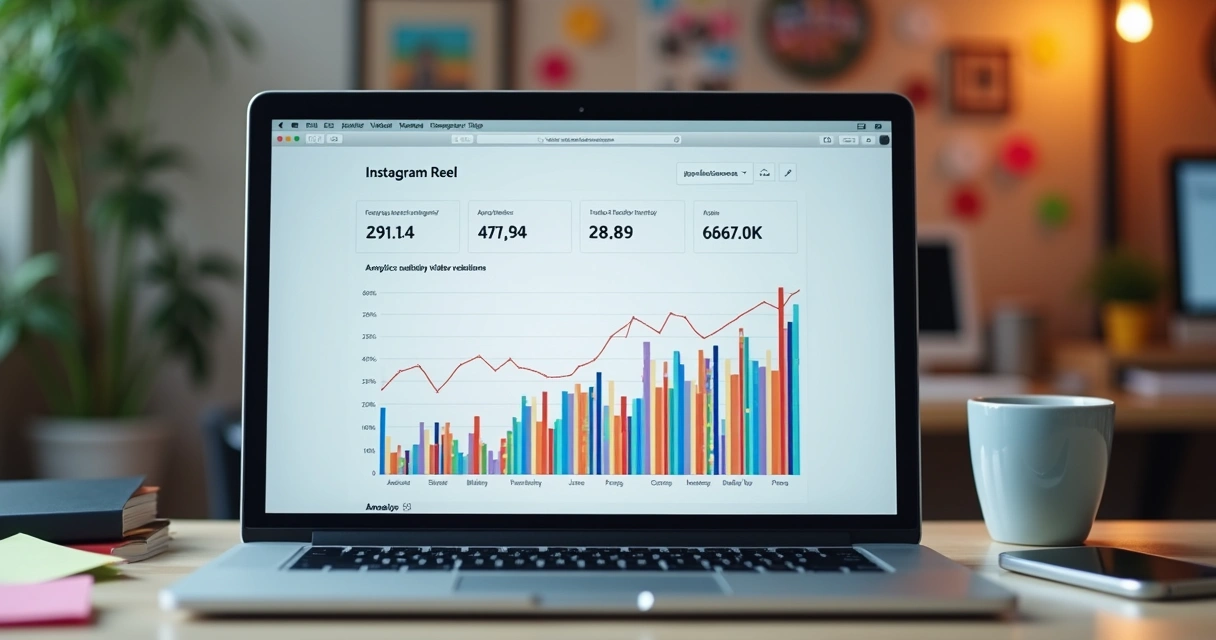 Gráfico mostrando evolução de alcance e retenção de reels 