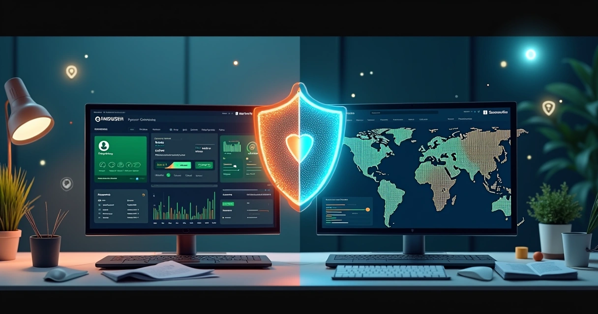 Ilustração comparando solução antifraude integrada e serviço antifraude externo em pagamentos online 