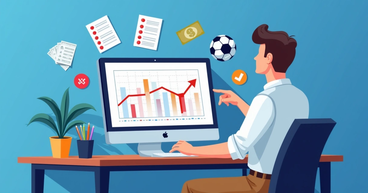 Pessoa analisando gráfico de aposta em tela de computador 
