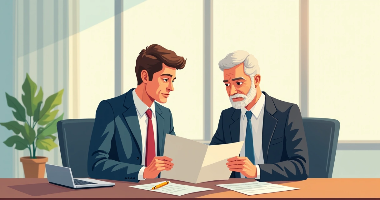 Advogado e cliente analisando documentos previdenciários juntos