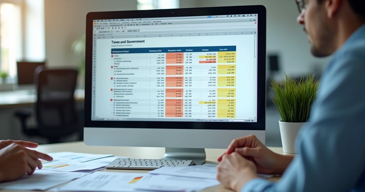 Tela com dados fiscais de empresa sendo analisados 