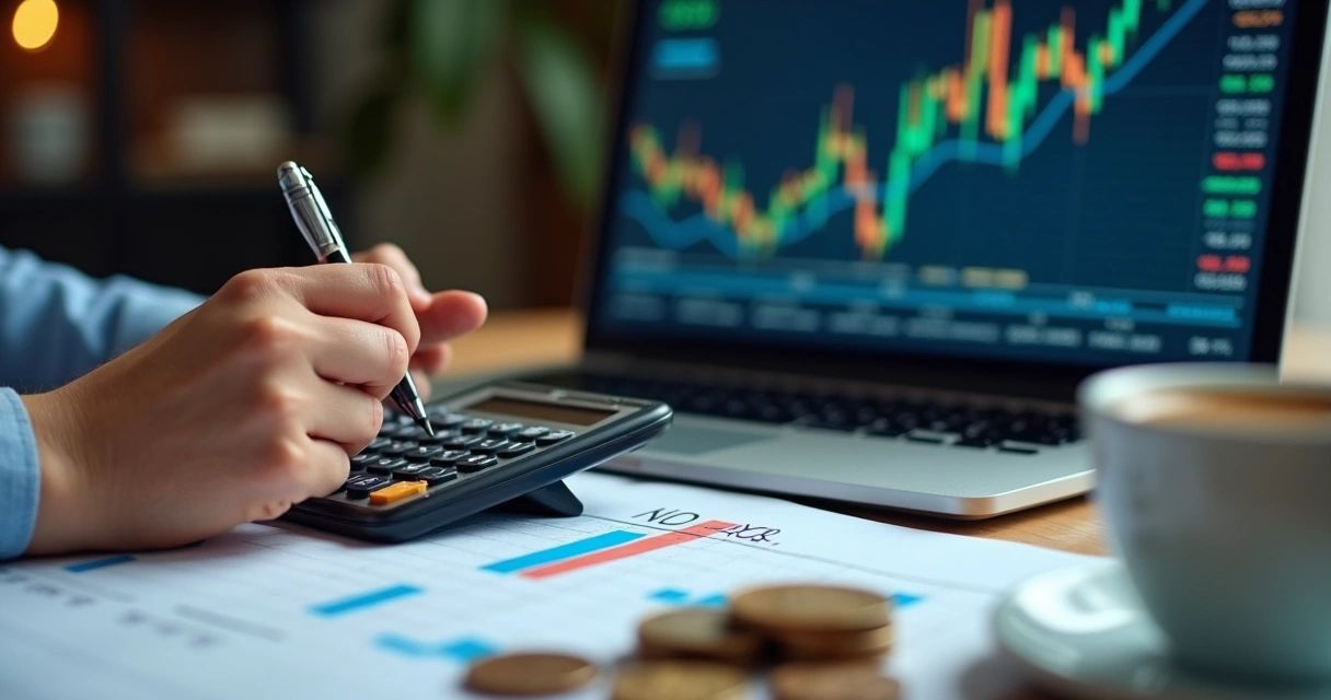 Pessoa avaliando taxas de câmbio em tela de computador para compra internacional 