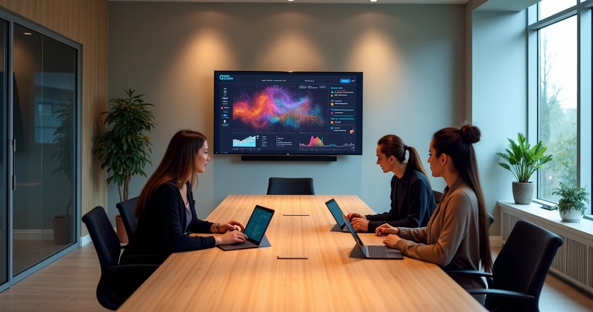 Por que mudar o modelo se meu e-commerce já vende bem? 1 Equipe de e-commerce analisando gráficos de vendas em computadores e papeis, com foco em engajamento do cliente