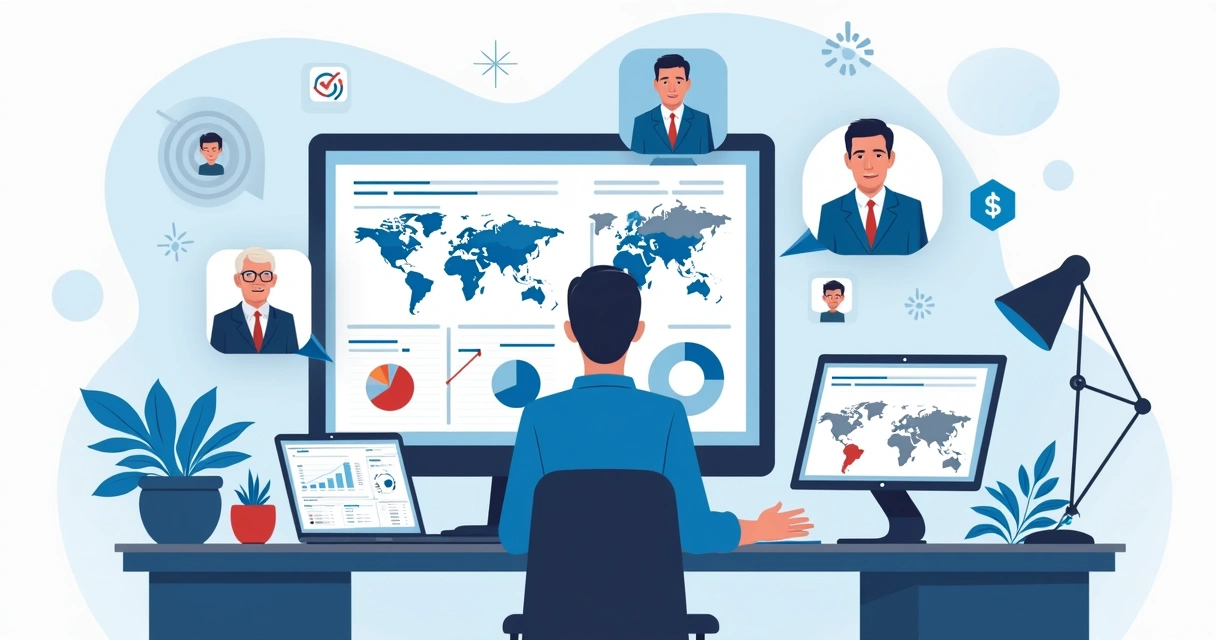 Consultor analisa gráficos de dados eleitorais em mesa de trabalho. 