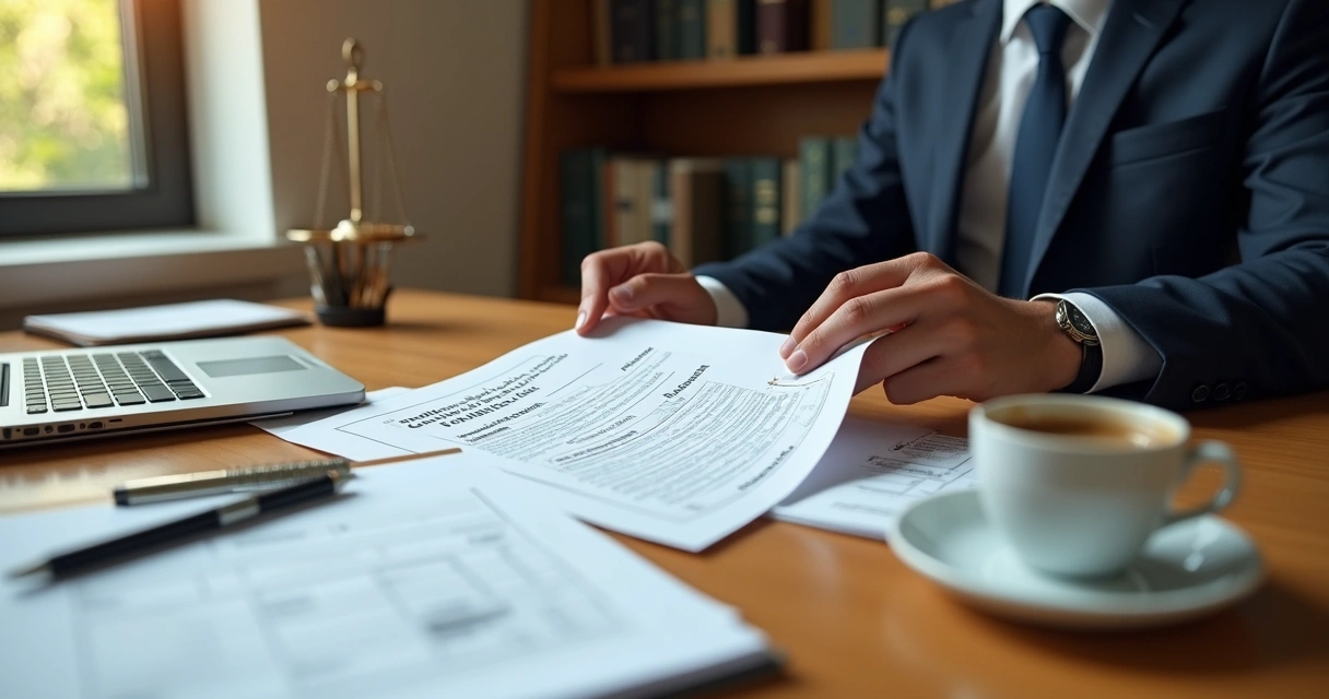 Certidão Trabalhista: Guia Completo para Imobiliárias e Advogados Documento de certidão trabalhista sendo analisado por um advogado em uma mesa de escritório