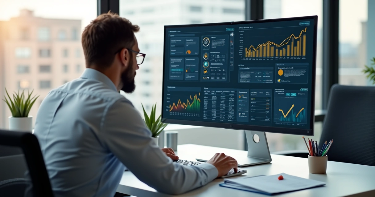 Profissional analisando várias certidões digitais na tela do computador 